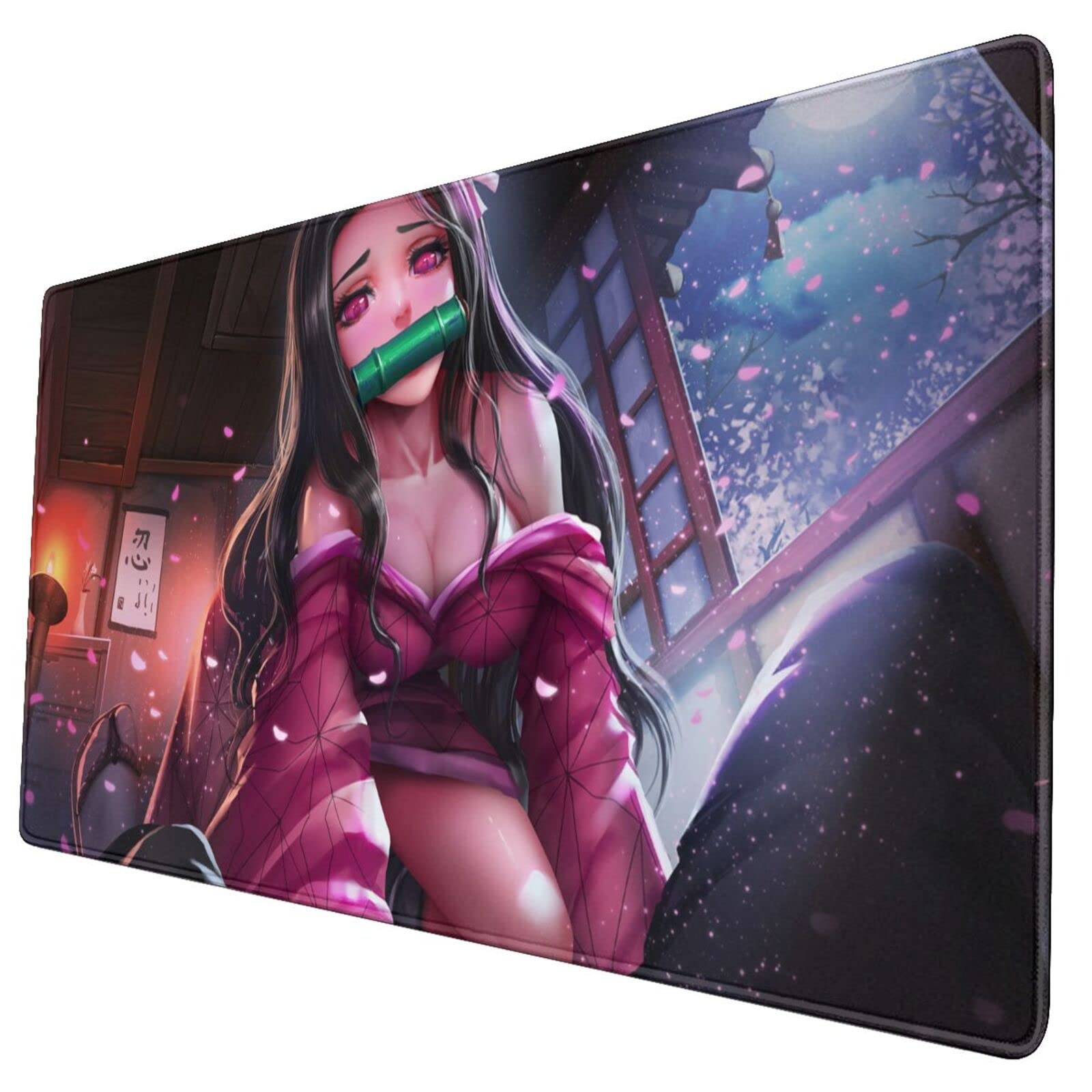 Extra Large Anime Gaming Mouse Pad with Non-Slip Stitched Edges - 31.5x15.7 Inch Oversized Keyboard Desk Mat for PC, Laptop & Office Work - Durable, Waterproof & Comfortable Wrist Support