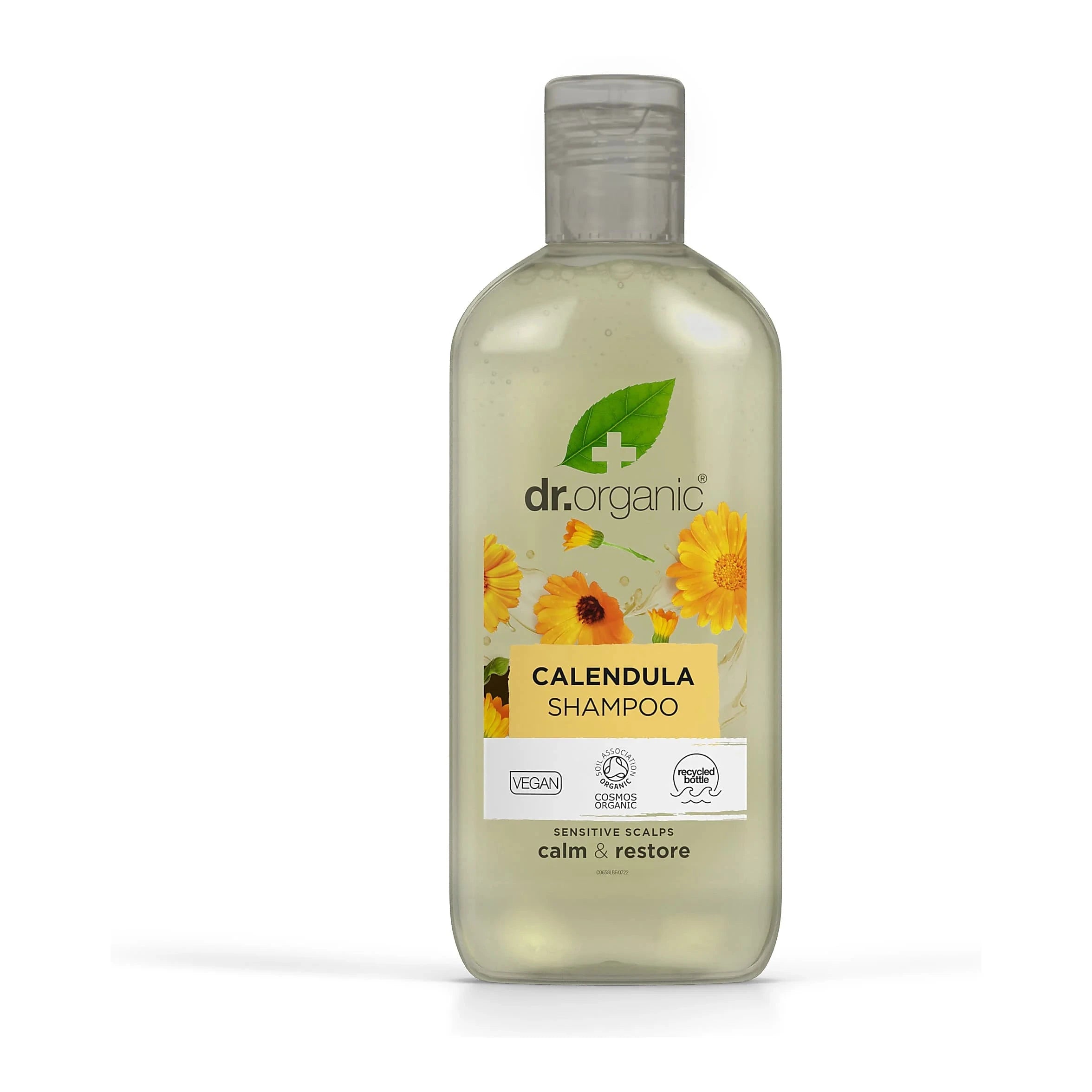Dr Organic Calendula Shampoo for Dry & Sensitive Scalp - Natural & Vegan Hair Care for Women & Men - Perfect for Daily Use & Scalp Soothing