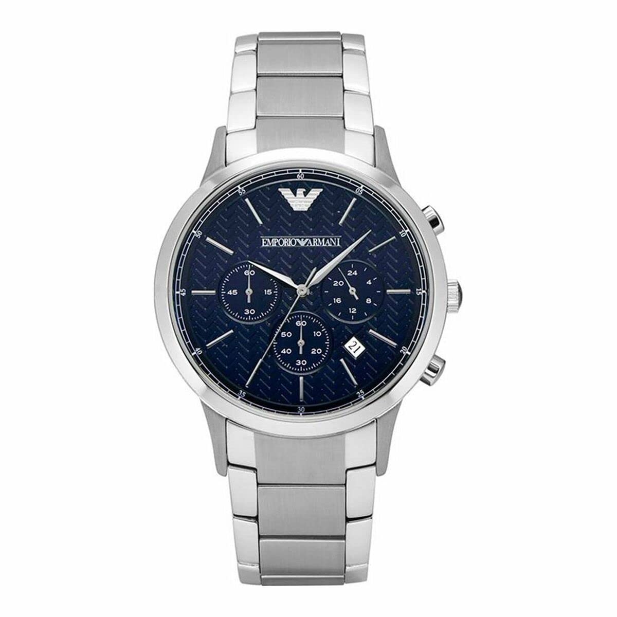 Emporio Armani Men's AR2486 Stainless Steel Silver Dress Watch for Business & Formal Occasions