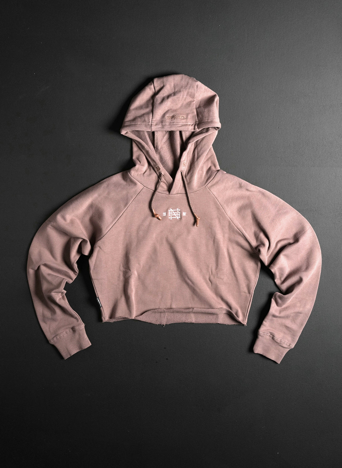 EMB Crop Hoodie for Women - Earth Tone Casual Pullover Sweatshirt | Perfect for Gym, Yoga, and Streetwear Fashion