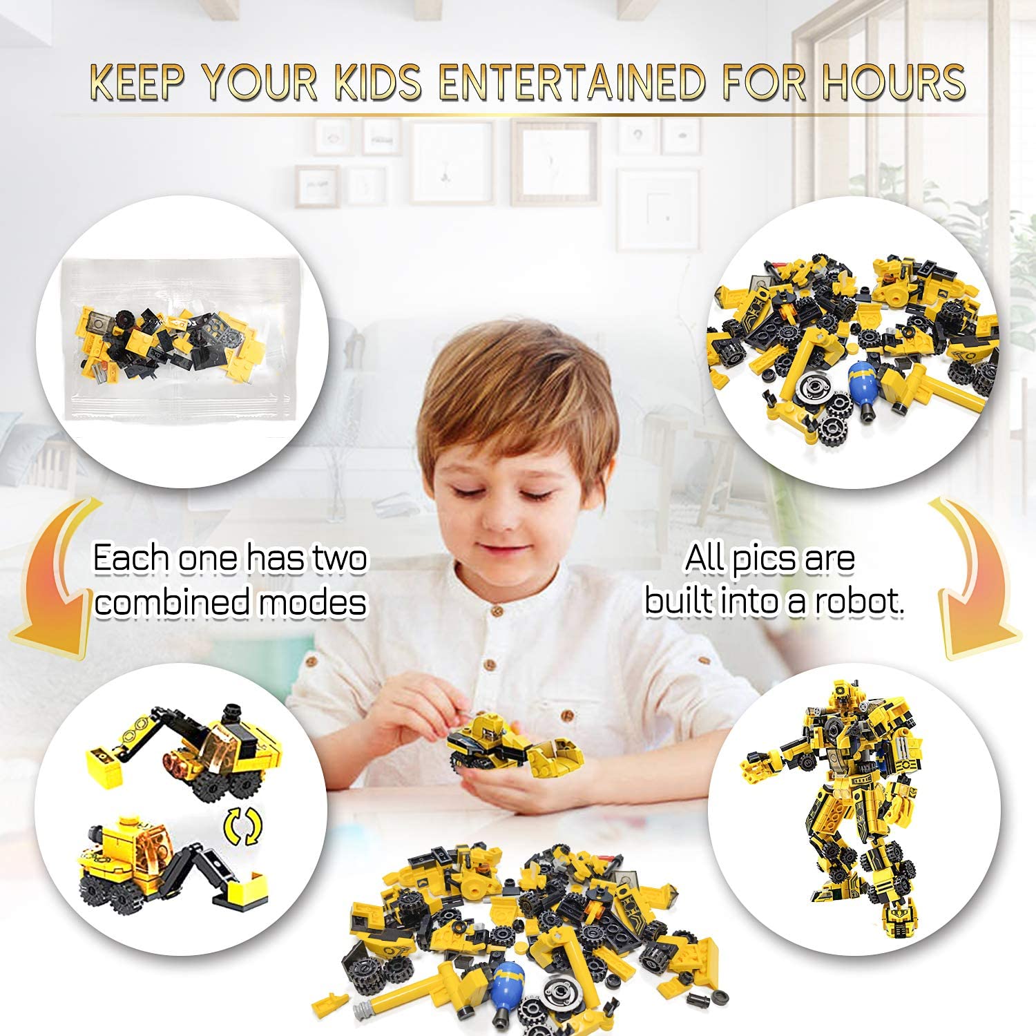 STEM Robot Building Kit for Kids Ages 6-11 - 573pcs Engineering Construction Toy with Vehicles, Educational Science Gift for Boys & Girls - Perfect for School Projects, Birthday Gifts & Creative Play