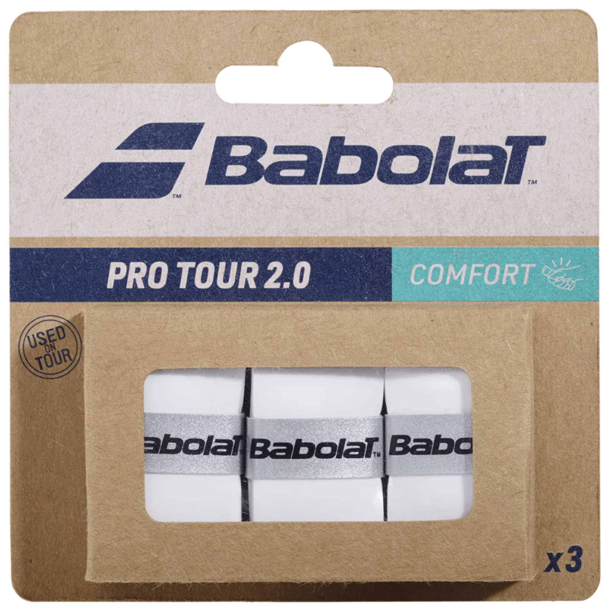 Babolat Pro Tour 2.0 x 3 Tennis Overgrips - Premium Sweat Absorbent Grip Tape for Enhanced Control & Comfort - Perfect for Tennis, Badminton & Racquetball Players