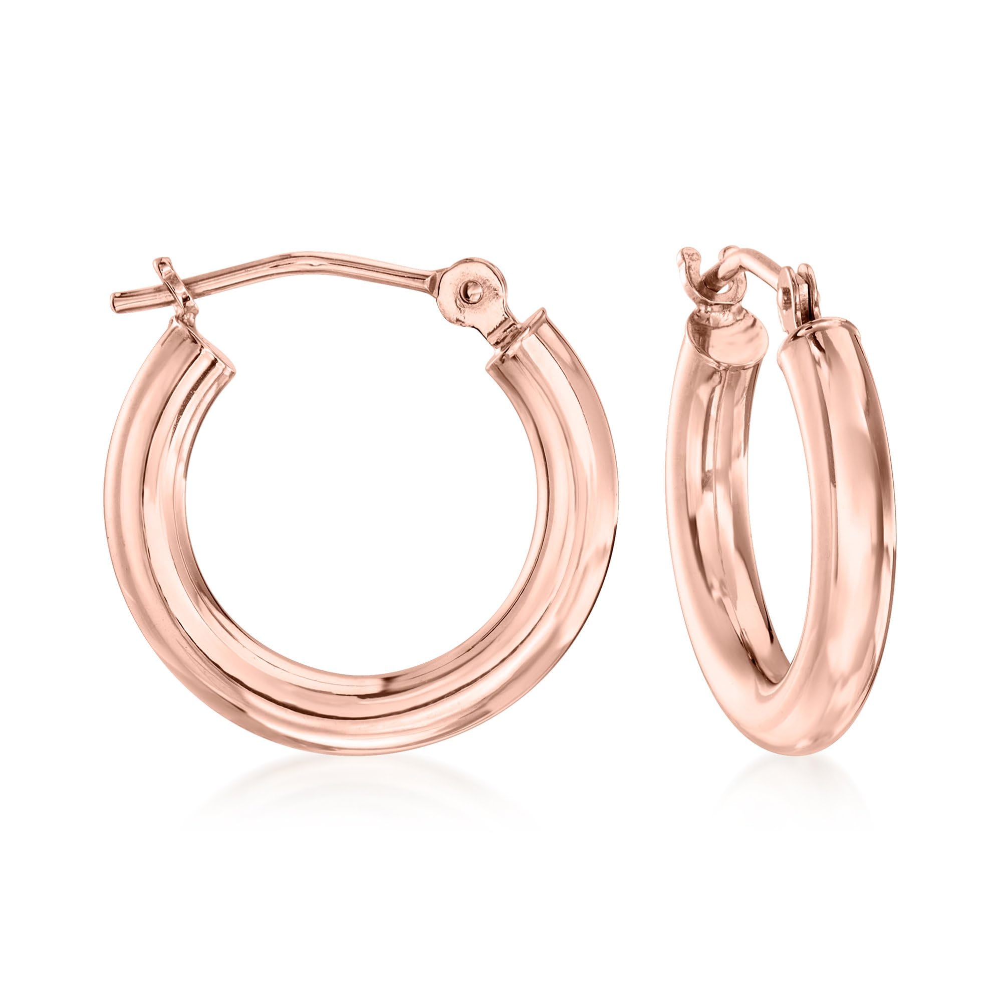 Ross-Simons 2.5mm 14kt Rose Gold Hoop Earrings for Women - Classic Dainty Everyday Jewelry Gift for Her | Perfect for Work, Date Night & Special Occasions