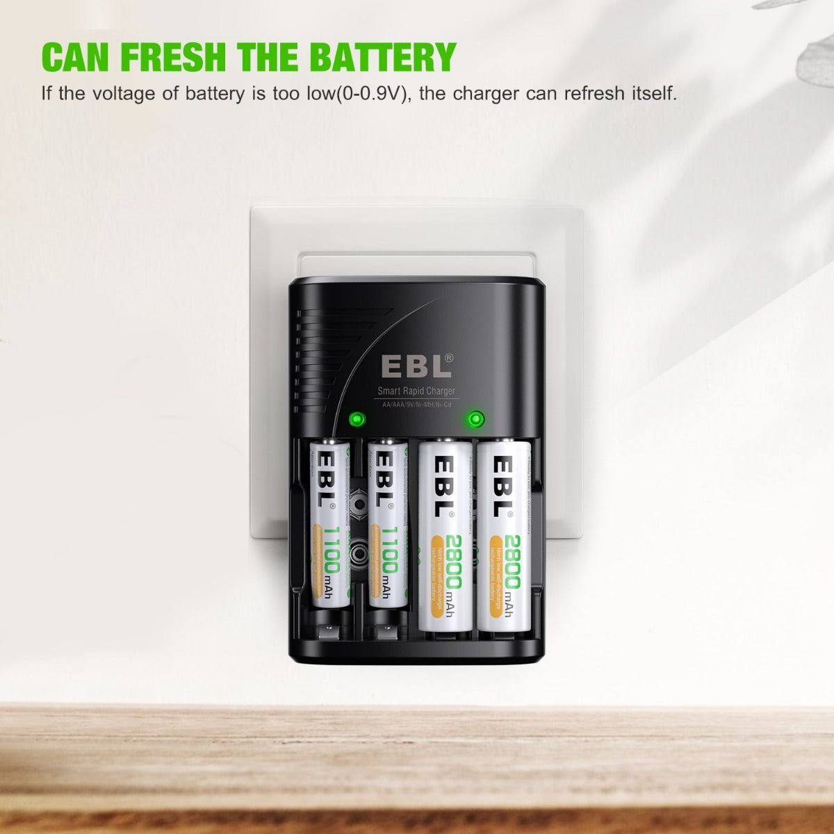 EBL 802 Smart Battery Charger for AA AAA 9V Rechargeable Batteries - Fast Charging with LCD Display - Perfect for Cameras, Toys, and Home Electronics
