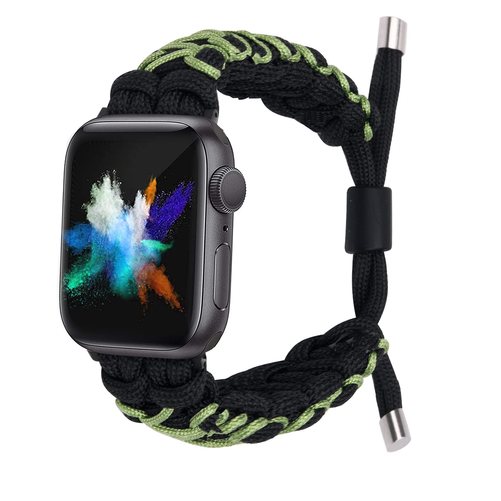 iLVANYA Compatible with Apple Watch Band 38mm 40mm - Adjustable Paracord Strap for Apple Watch Series 6/5/4/3/2/1 & SE - Durable Replacement Bracelet with Drawstring Clasp for Men & Women - Perfect for Outdoor, Hiking, Sports & Everyday Wear