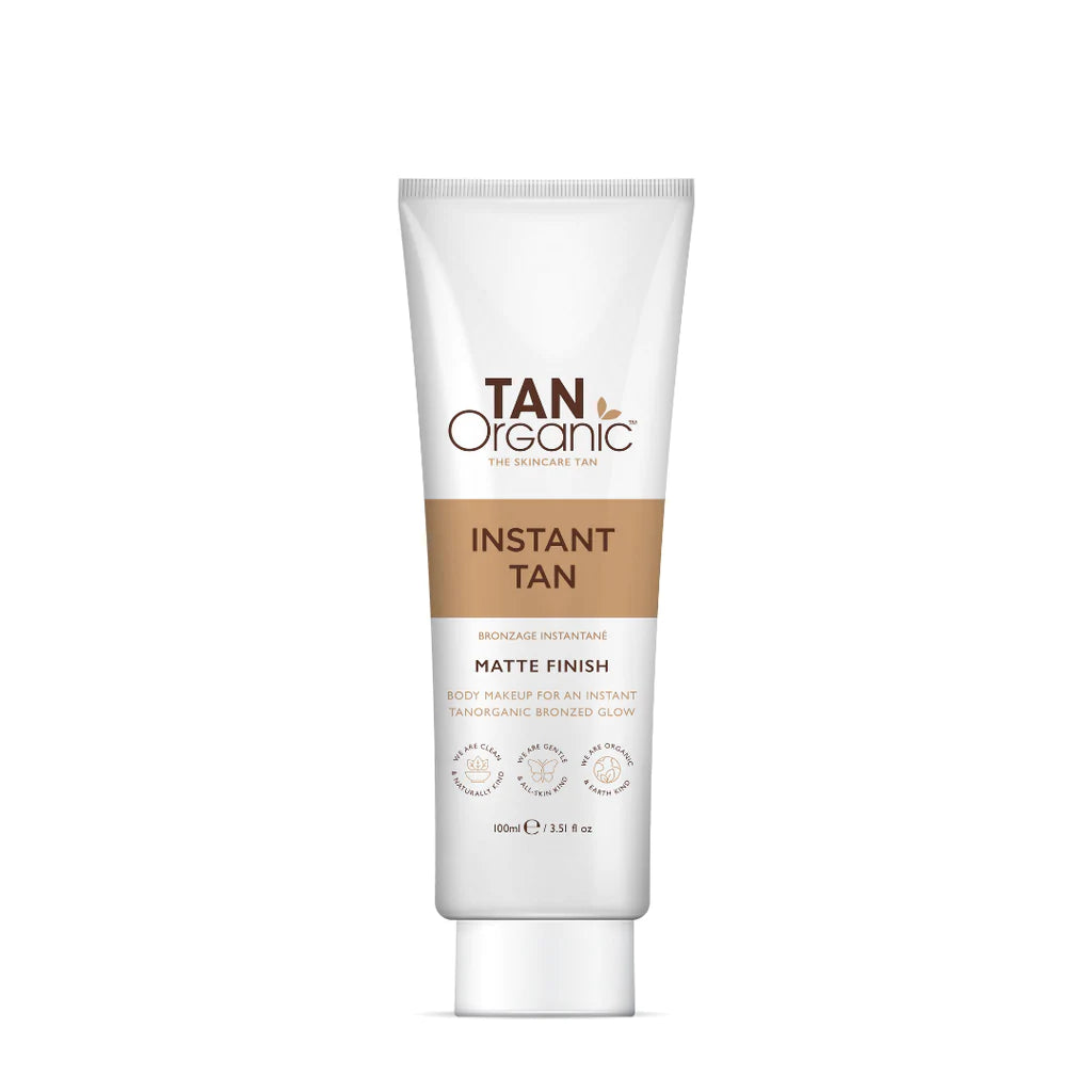 TanOrganic Instant Tan Matte Self Tanner 100ml - Natural Sunless Tanning Lotion for a Streak-Free Glow | Perfect for Face & Body, Pre-Party Prep & Vacation Tan