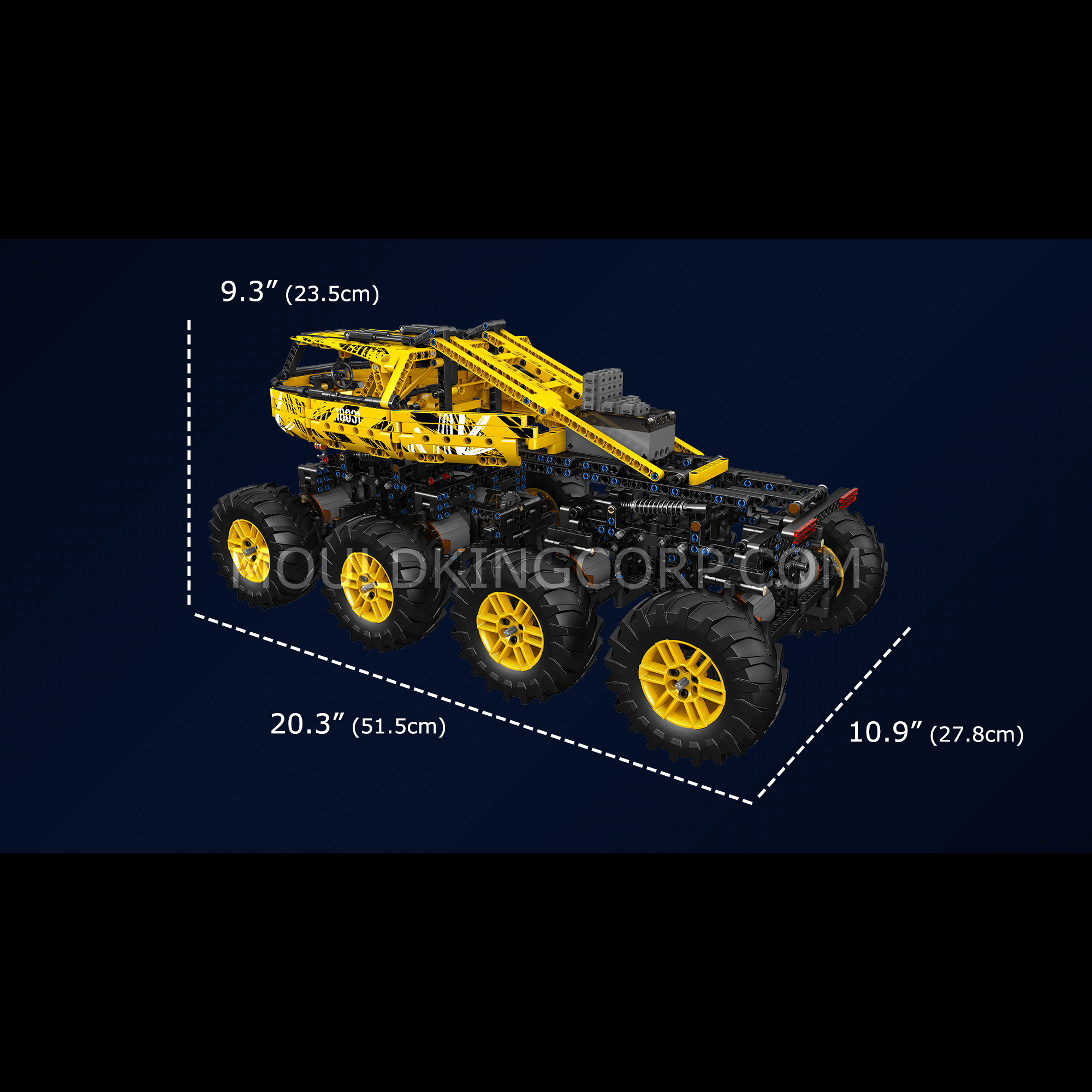 Mould King 18031 Remote Control Yellow Firefox Climbing Car Building Blocks Set - 1962 PCS STEM Toy for Kids & Adults | Perfect for Indoor Play, Birthday Gifts & RC Car Enthusiasts