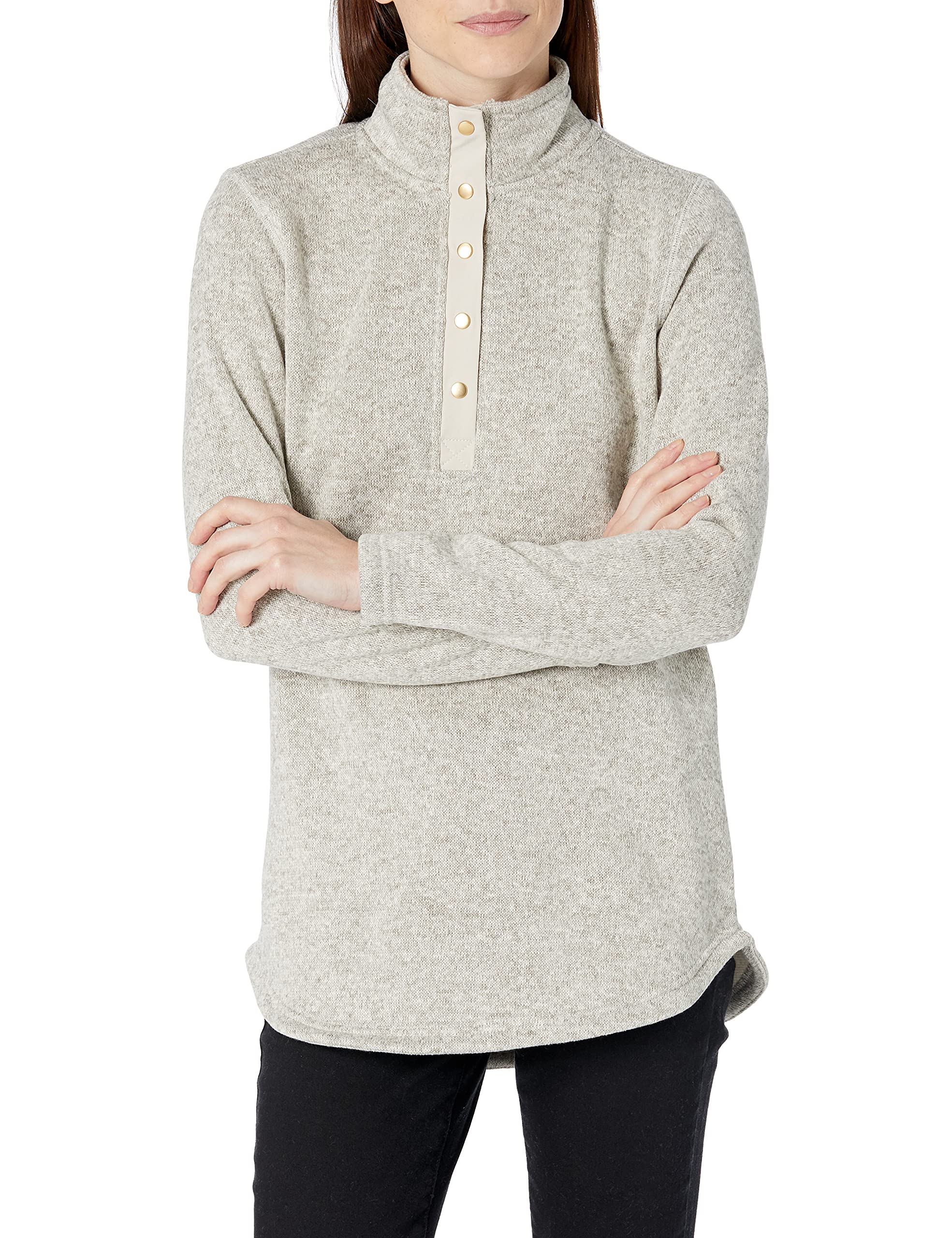 Charles River Apparel Women's Hingham Tunic Pullover Sweater - Soft Casual Long Sleeve Knit Top for Work, Weekend & Fall Layering