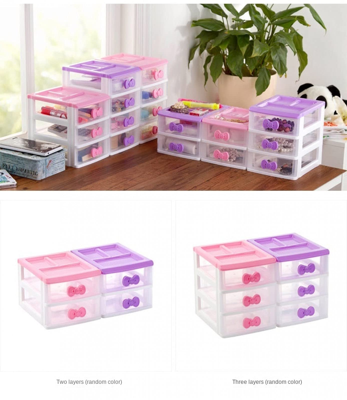Cute Makeup Organizer with 2/3/4 Layers - Kawaii Desk & Room Decor Accessories for Girls, Teens & Women - Perfect for Vanity, Bedroom, Bathroom & Dorm Organization