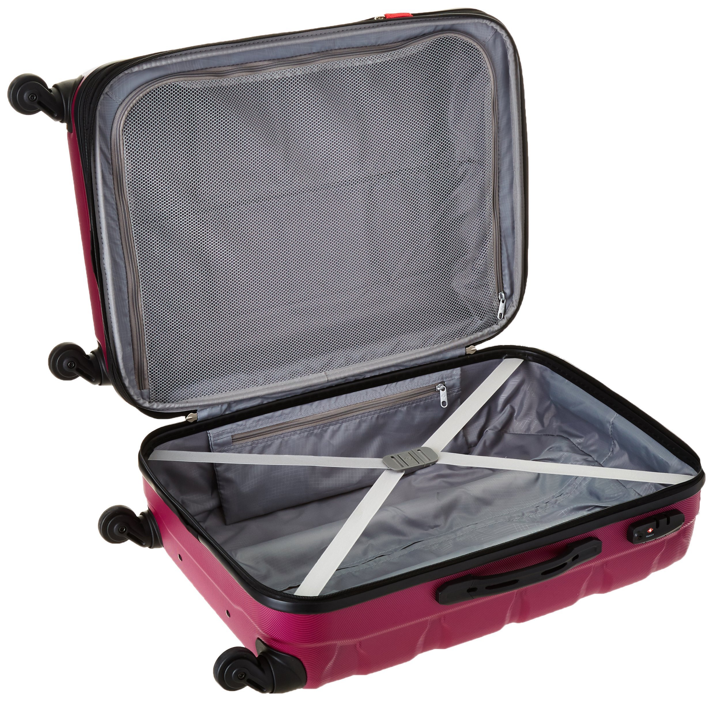 Samsonite Omni PC Hardside Expandable Luggage with 360° Spinner Wheels, Radiant Pink, 24-Inch Checked-Medium Suitcase - Perfect for Air Travel, Business Trips & Vacation Packing
