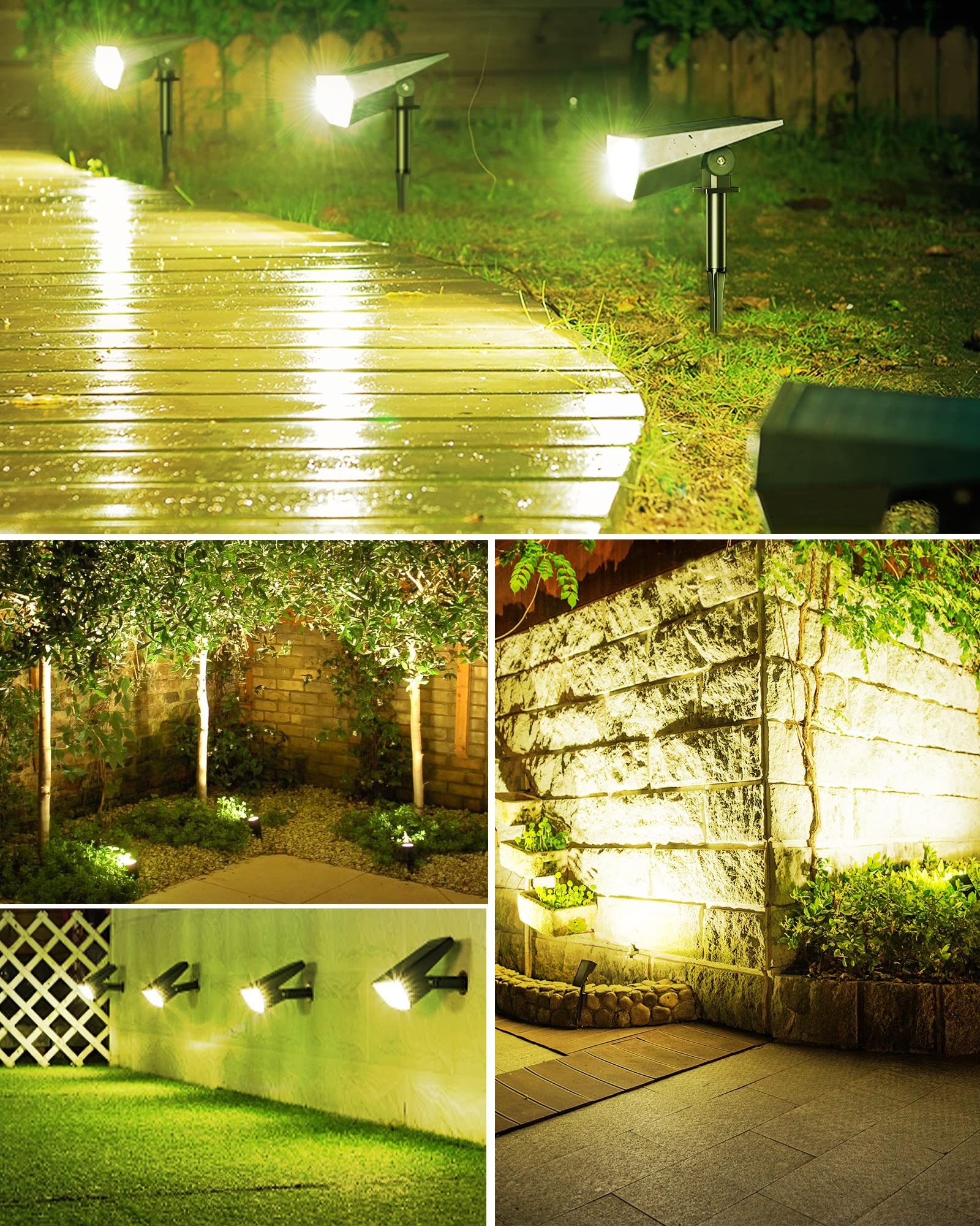 10 Pack Solar Spot Lights Outdoor - 700 Lumen Bright IP67 Waterproof Adjustable Landscape Lighting for Garden, Yard, Pathway, Driveway, Pool & Patio | Warm White Solar Powered Lights for Nighttime Safety & Ambience
