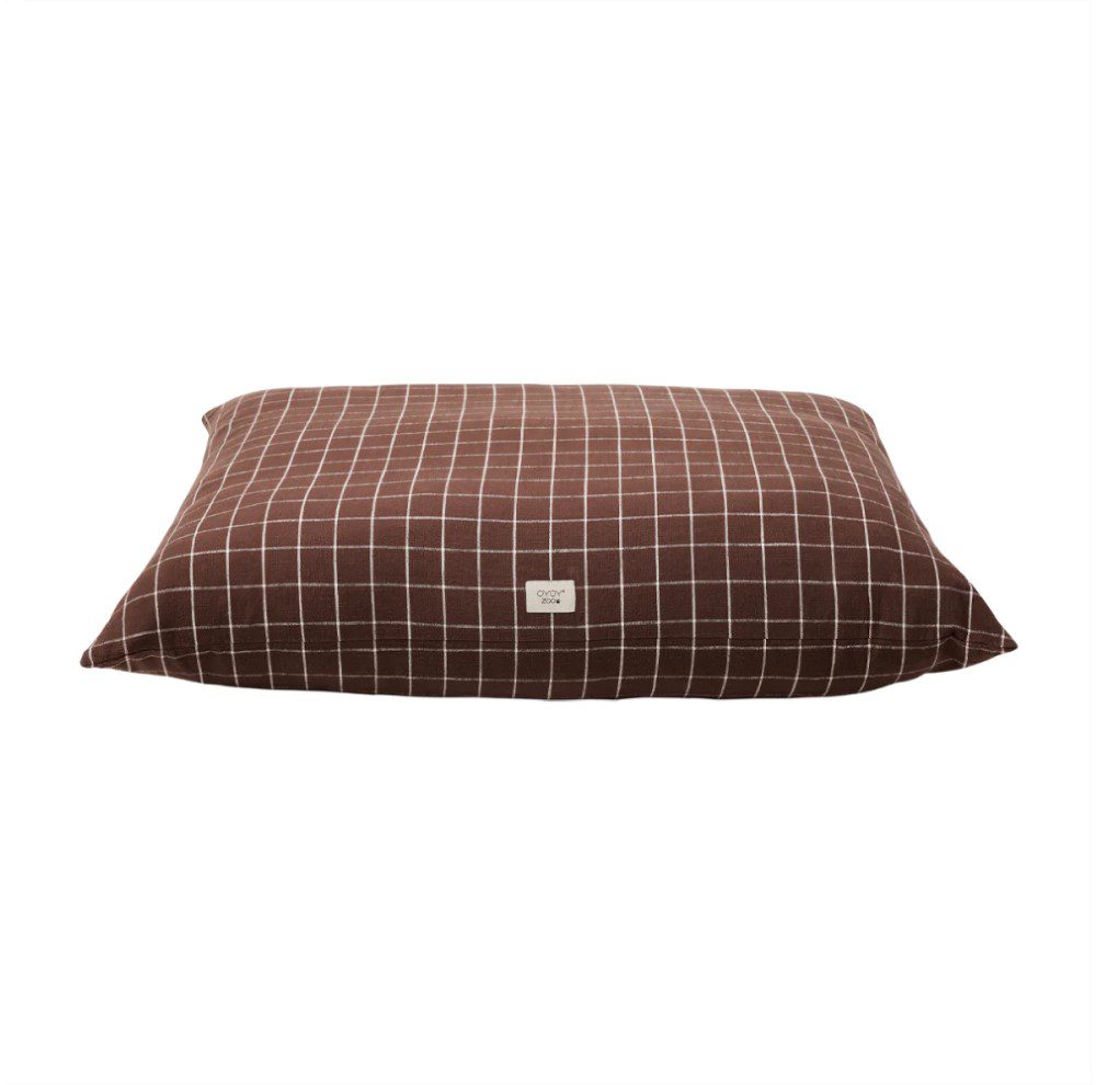 OYOY ZOO Kyoto Dog Cushion - Soft Plush Pet Pillow for Sofa & Bed - Chocolate Brown - 2 Size Options - Perfect for Home Decor & Pet Lovers