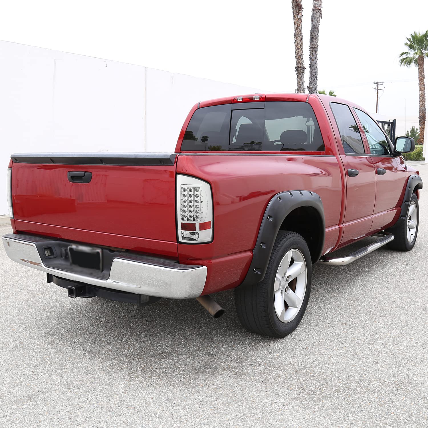 Spec-D Tuning Chrome LED Tail Lights for 2007-2008 Dodge Ram 1500 & 2007-2009 Ram 2500/3500 - Left & Right Pair Assembly - Enhanced Visibility & Style for Night Driving & Custom Truck Upgrades