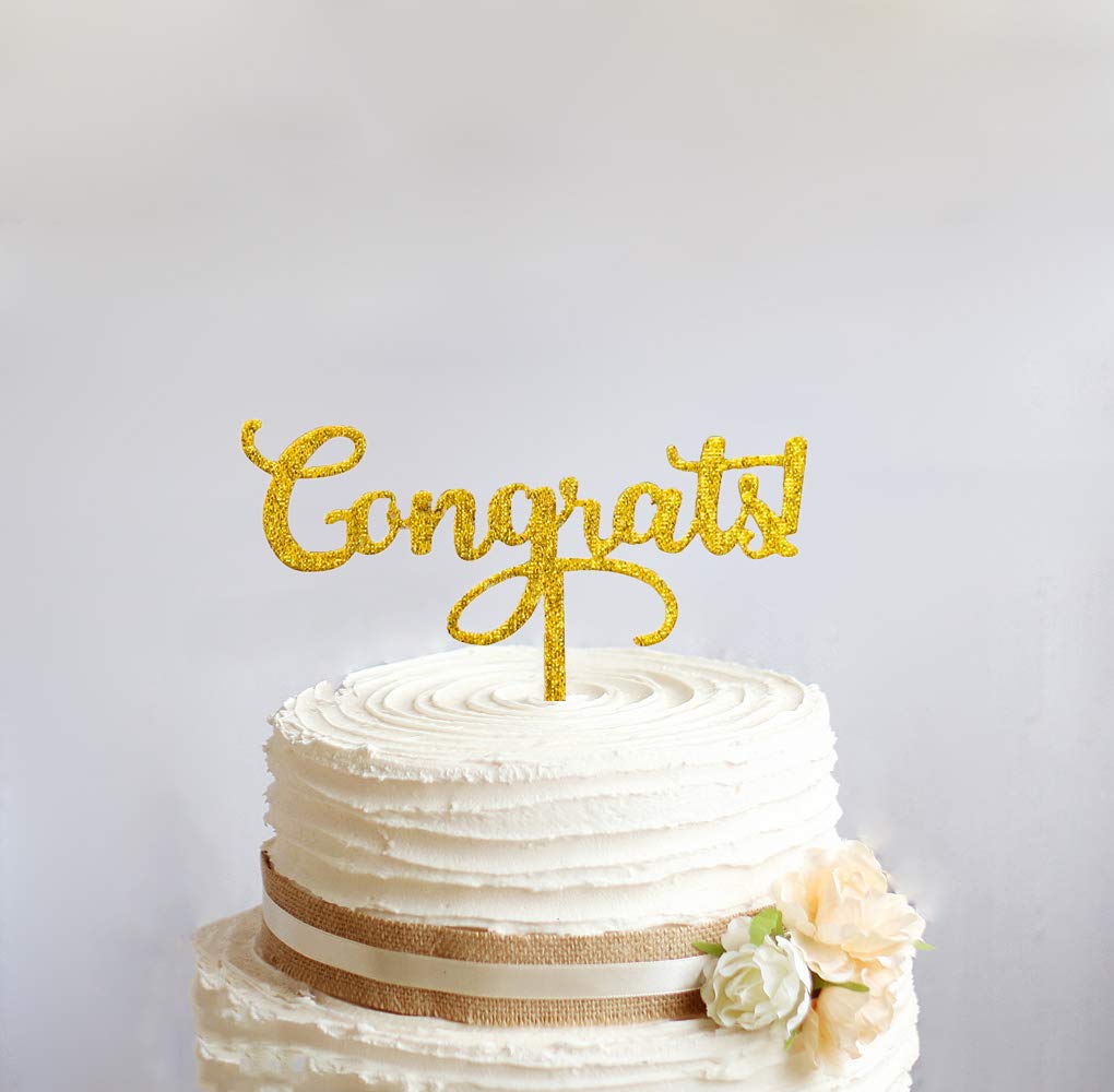 Congratulations Cake Topper - Happy Birthday Wedding Anniversary Engagement Retirement Graduation Party Decorations - Perfect for Celebrations & Special Occasions