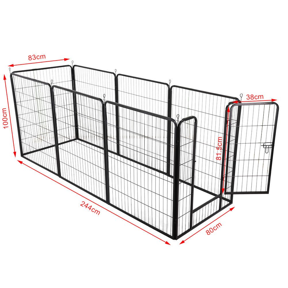 8-Panel Metal Pet Exercise Pen with Door - 40