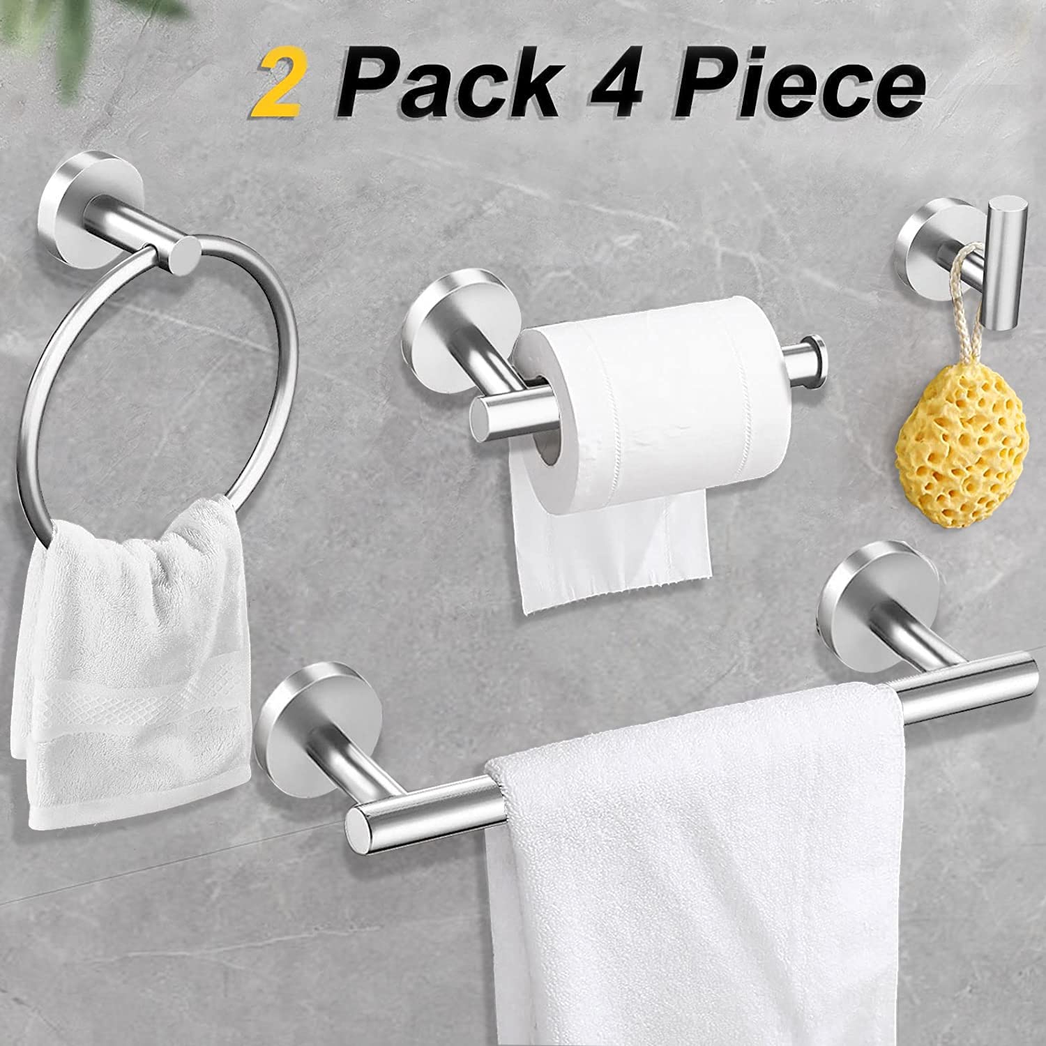 10-Piece Brushed Nickel Bathroom Accessories Set - 16