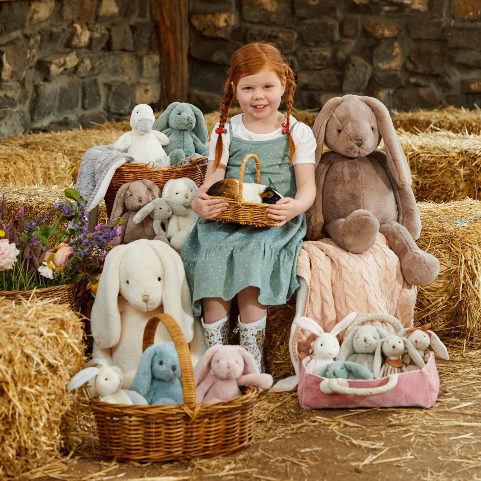 Jiggle & Giggle Extra Large Taupe Bunny Plush Toy - Super Soft Stuffed Animal for Kids, Nursery Decor & Easter Gifts
