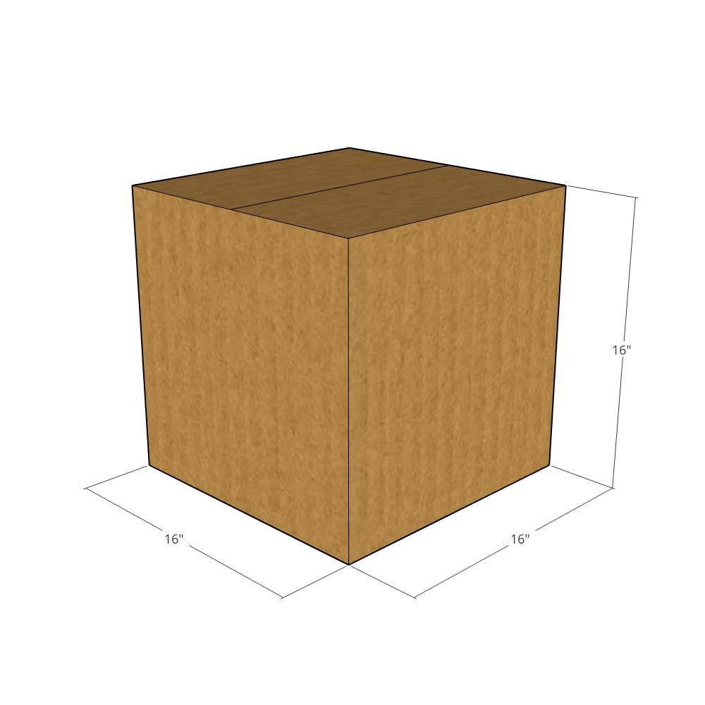 16x16x16 Inches 32 ECT Corrugated Shipping Boxes - Heavy Duty Moving & Storage Boxes for Ecommerce, Home, and Office Use