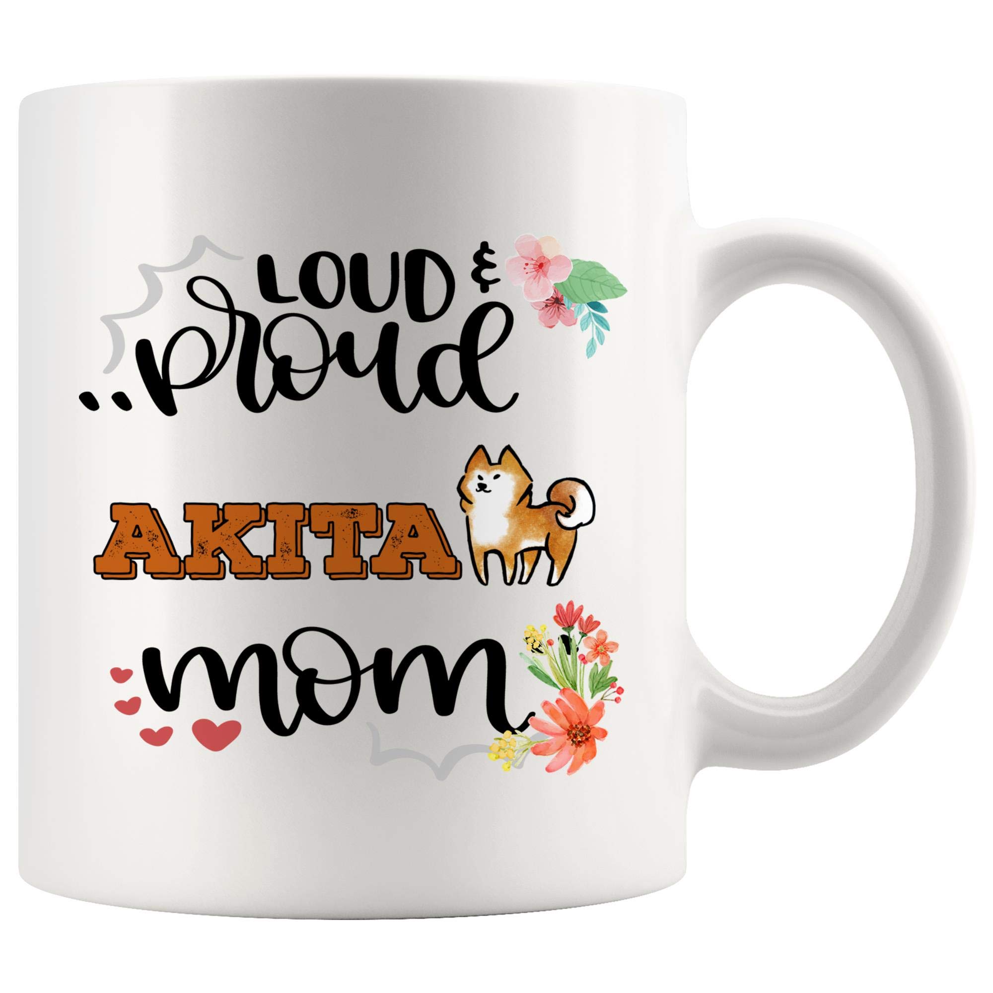 Best Mom Akita Dog Lover Coffee Mug - Funny Cute Tea Cup Gift for Women, Ladies, Grandma, Grandpa - Perfect Mother's Day, Birthday, Christmas Present for Dog Lovers - Ideal for Coffee, Tea, Hot Cocoa at Home or Office