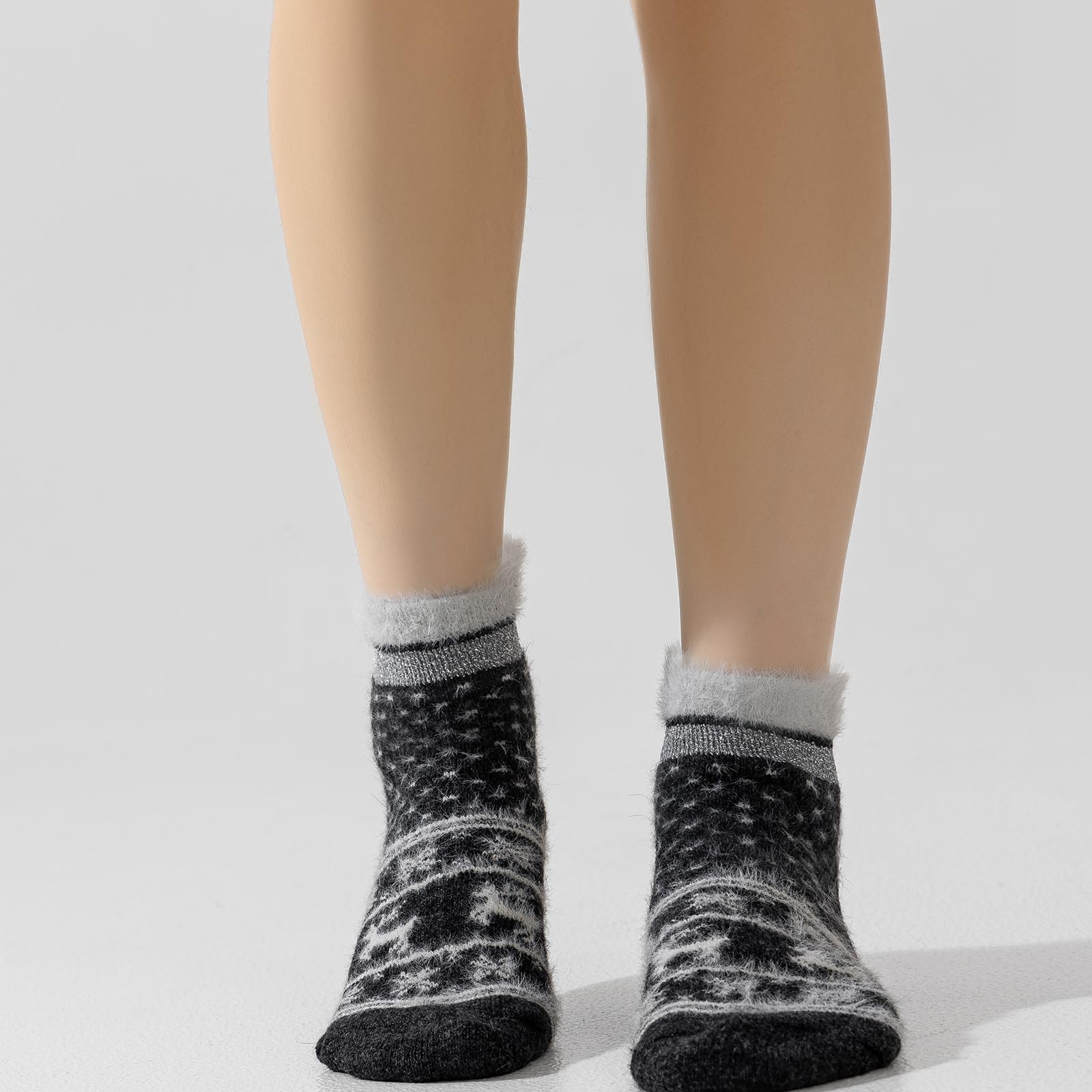 Women's Merino Wool Low Ankle Socks - Soft & Warm Winter Knit Socks for Casual Wear, Home & Outdoor Activities