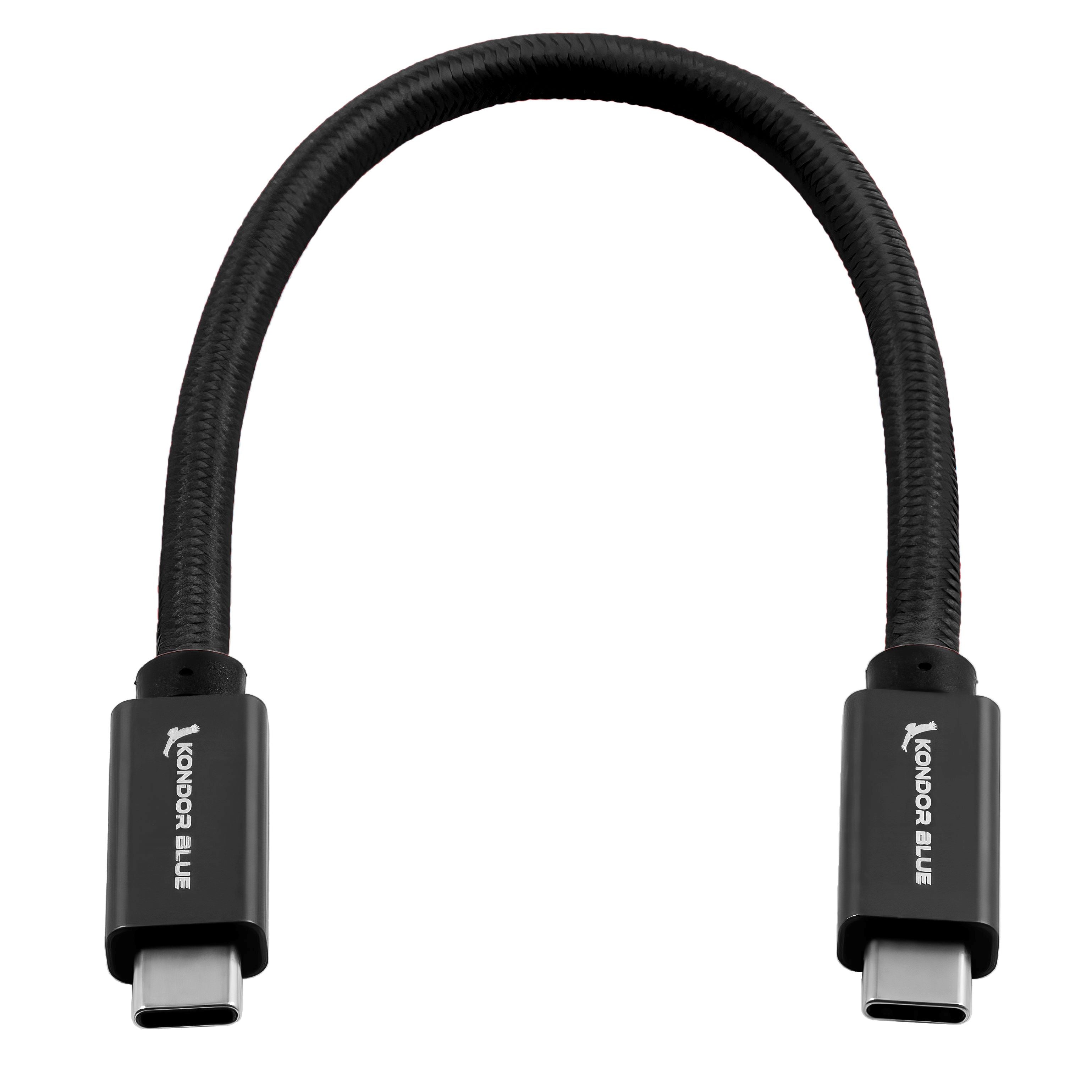 Kondor Blue USB C to USB C High Speed Data Cable 8.5ft - Fast Charging & SSD Recording Compatible with MacBook, iPad Pro, Samsung Galaxy (Raven Black) - Perfect for 4K Video Transfer & External Storage