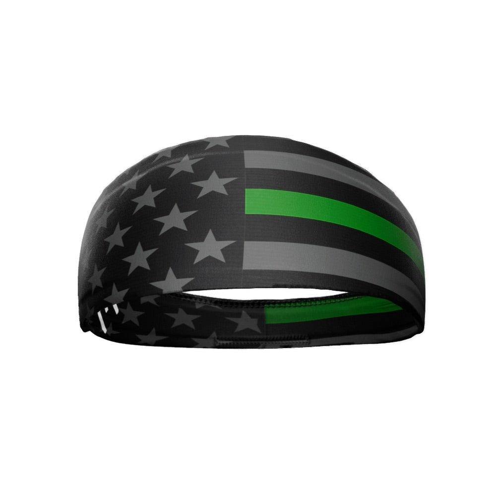 Thin Green Line Headband - Patriotic Stretch Bandana for Police, Military & First Responders - Comfortable & Durable for Workouts, Outdoor Activities & Everyday Wear