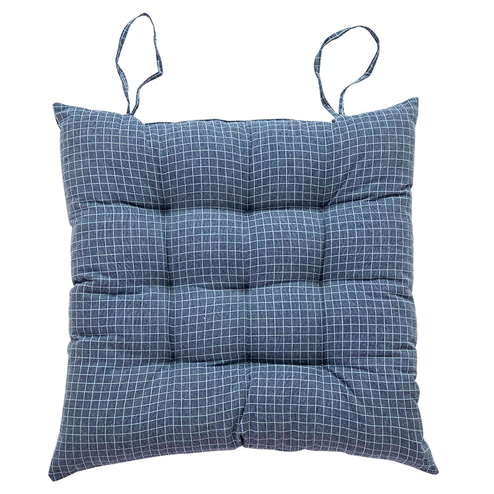 Premium Quilted Cotton Chair Cushions Set of 4 - Hypoallergenic, Soft & Comfortable Seat Pillows with Secure Ties - Perfect for Dining Chairs, Kitchen, Office & Living Room Furniture