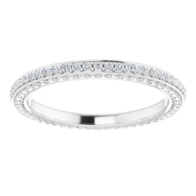 0.75 Carat Round Diamond 3 Sided Eternity Wedding Band for Women - Perfect for Anniversary, Engagement, and Special Occasion Gifts