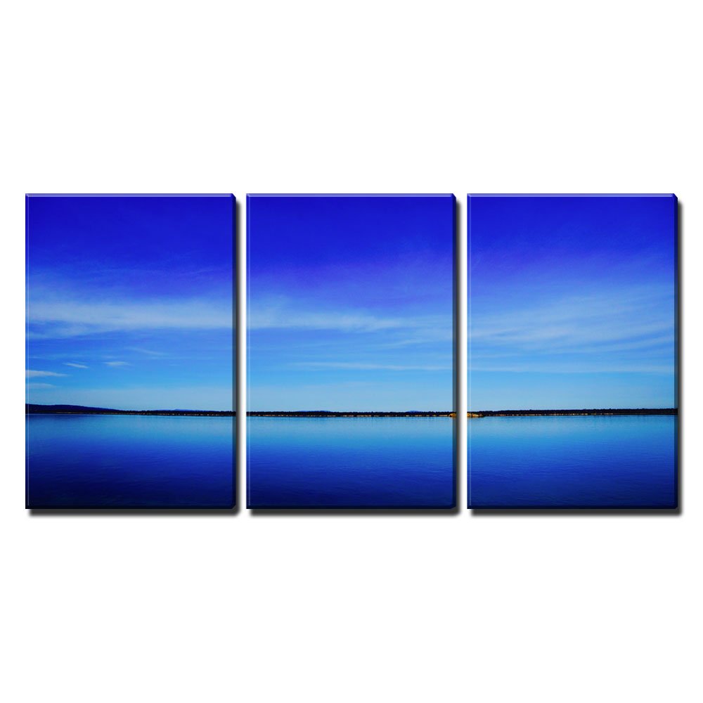 wall26 - 3 Piece Canvas Wall Art Set - Blue Sky & Ocean Landscape Painting - Stretched & Framed Modern Home Decor (24