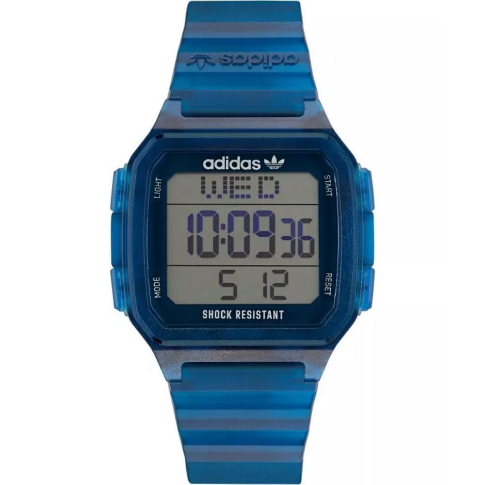 Adidas Men's Digital Watch with Blue Resin Strap - AOST22552 - Stylish & Durable for Everyday Wear, Sports & Outdoor Activities