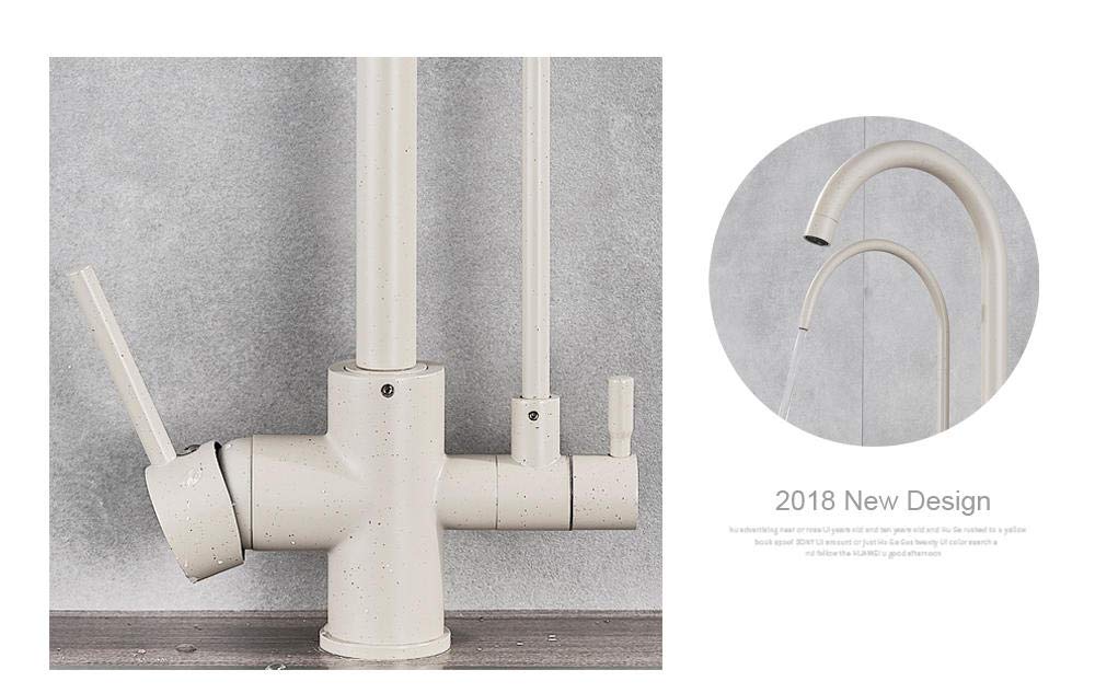 Purify Kitchen Mixer Tap - Deck Mounted Dual Handle Water Filtration Faucet with 2-Way Swivel Spout for Clean Drinking Water | Perfect for Modern Kitchens & Food Preparation Areas