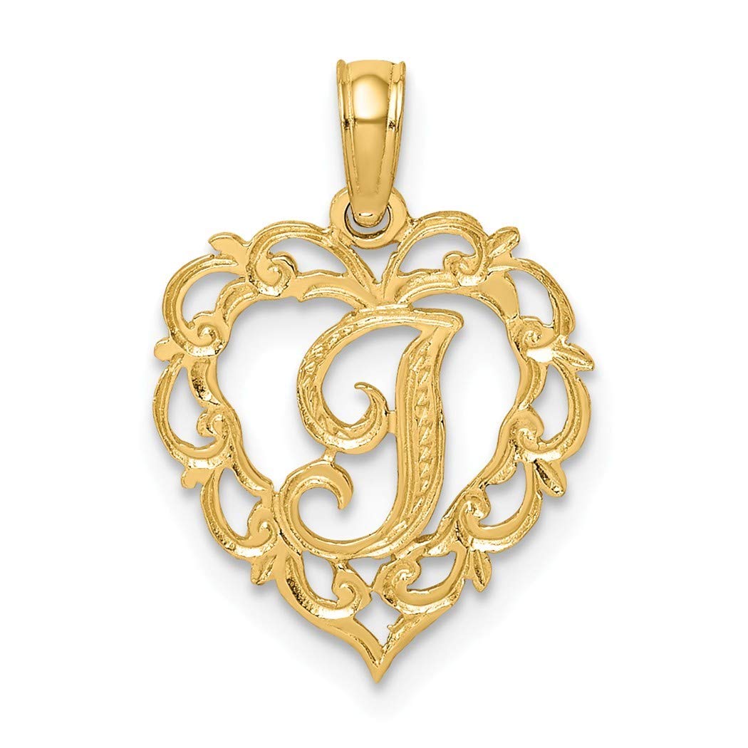 14K Gold Personalized Monogram Initial Heart Pendant Necklace - Custom Name Jewelry Gift for Women, Mom, Wife - Perfect for Valentine's Day, Anniversary & Birthday Gifts
