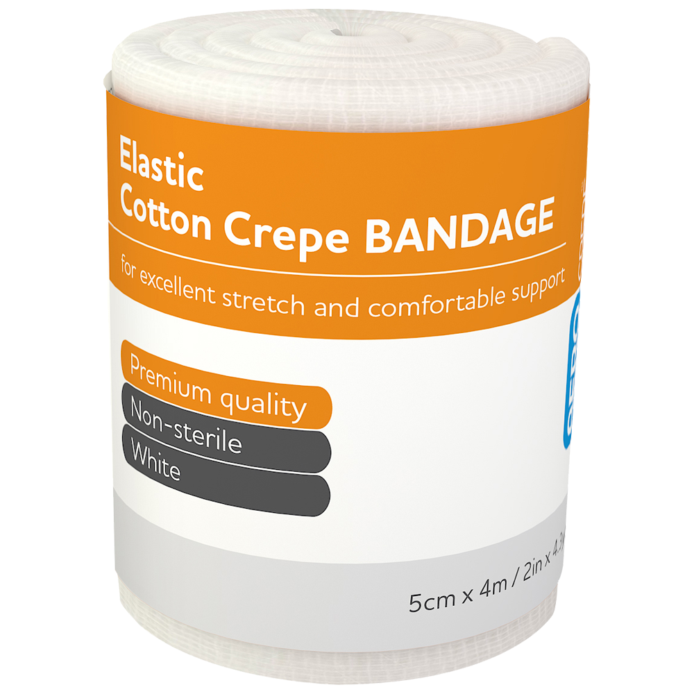 Elastic Crepe Bandage - Self-Adhesive Medical Wrap for Sprains, Strains & Support - Breathable & Flexible First Aid Bandage for Sports Injuries, Wound Care & Joint Pain Relief