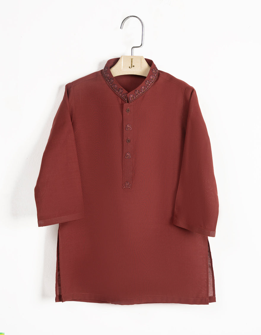 Stylish Blended Red Shalwar Kameez by J. Junaid Jamshed - Premium Pakistani Traditional Outfit for Weddings, Festivals & Special Occasions