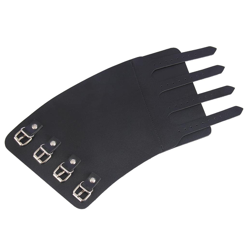 Men's Gothic Leather Gauntlet Wristband - Adjustable 4-Layer Bracer Arm Cuff for Renaissance Fairs, LARP Costumes & Medieval Cosplay