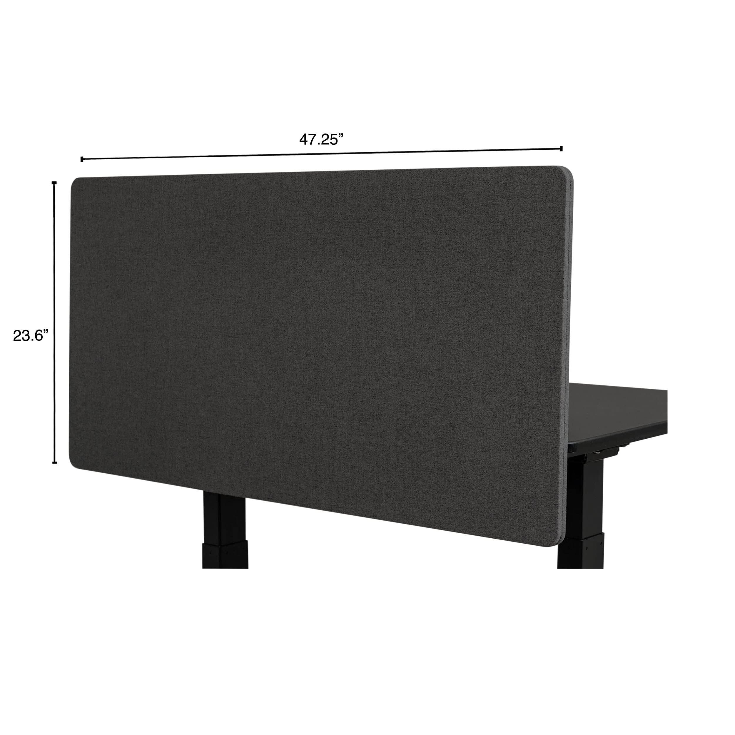ReFocus Clamp-On Acoustic Desk Divider Privacy Panel - Noise & Visual Distraction Reducer for Stand Up Desks (Ash Gray, 47.25