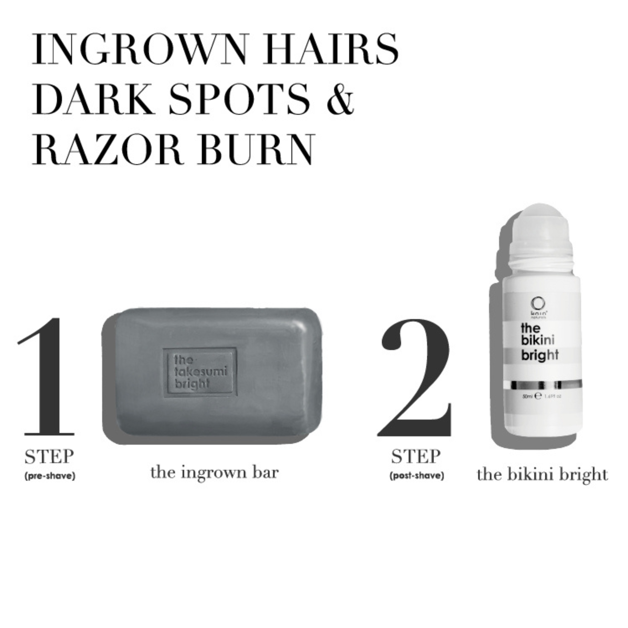 Takesumi Bright Ingrown Hair Treatment Bar - Natural Exfoliating Soap for Ingrown Hairs & Razor Bumps - Perfect for Post-Shave Care & Sensitive Skin (For Men & Women)