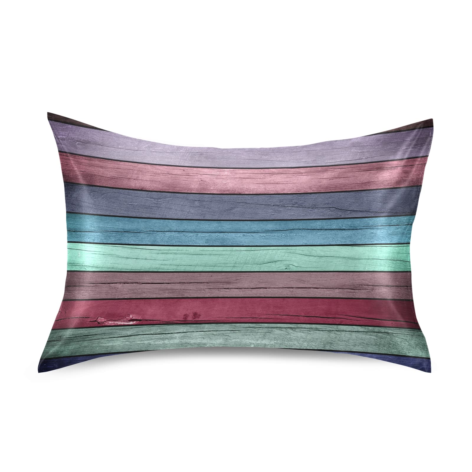 ALAZA Satin Pillowcase for Hair and Skin - Queen Size 30x20 Inches, Soft Wooden Texture Decorative Pillow Cover for Bedroom, Home Decor & Gift Idea - Reduces Frizz & Wrinkles While Sleeping