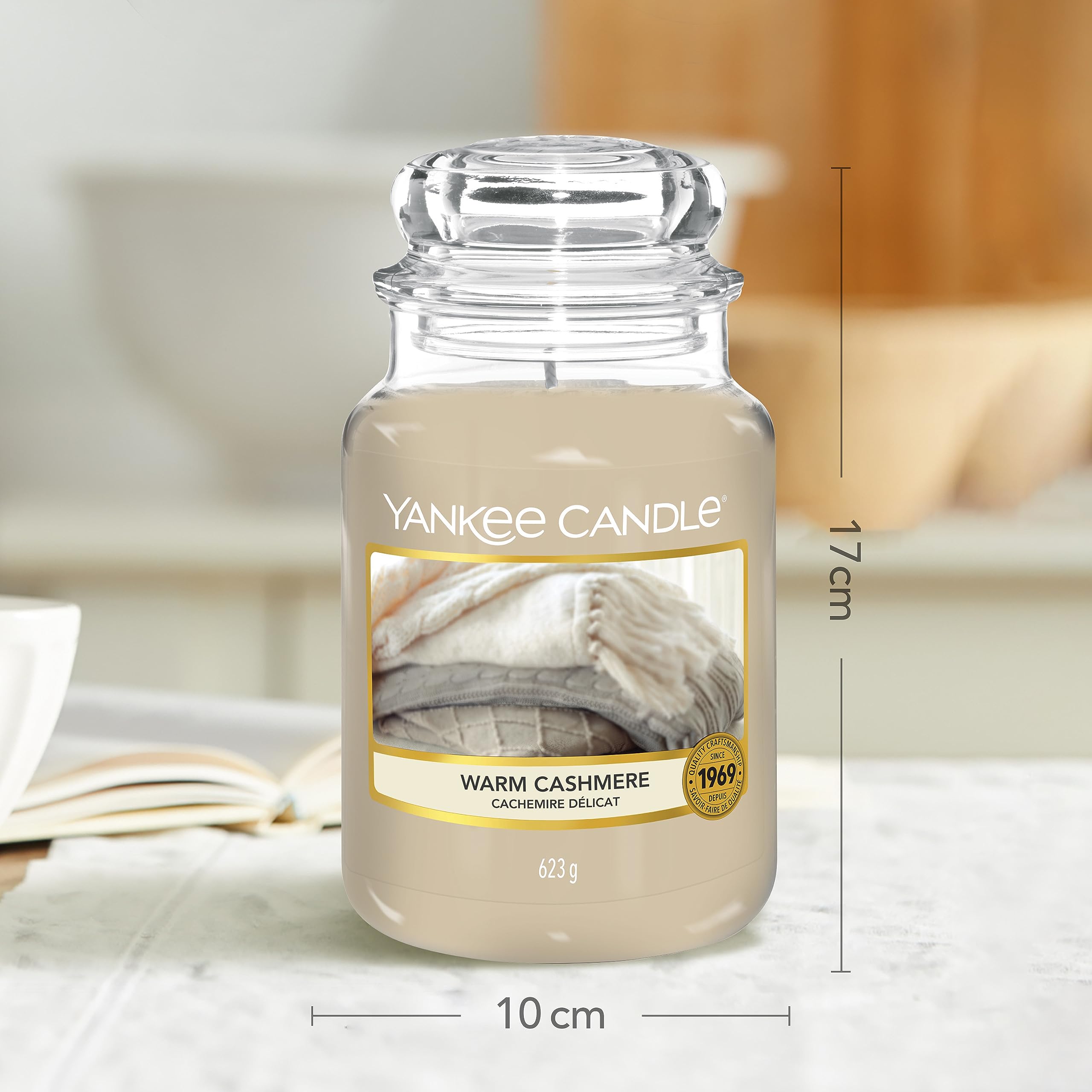 Yankee Candle Warm Cashmere Scented Candle - Large Jar Candle with 150-Hour Burn Time | Long-Lasting Fragrance for Home, Office & Gifts | Perfect for Relaxation, Aromatherapy & Holiday Decor