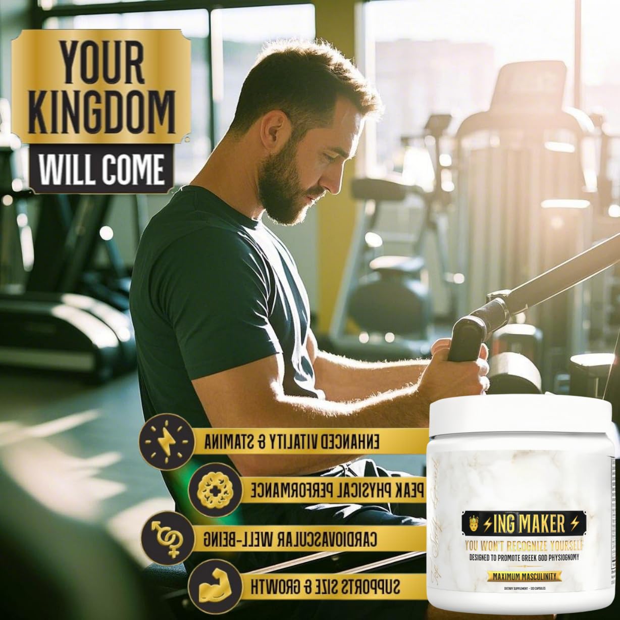 King - Premium Men's Performance Formula to Unlock True Potential & Conquer Challenges | Boost Confidence for Workouts, Career & Daily Life