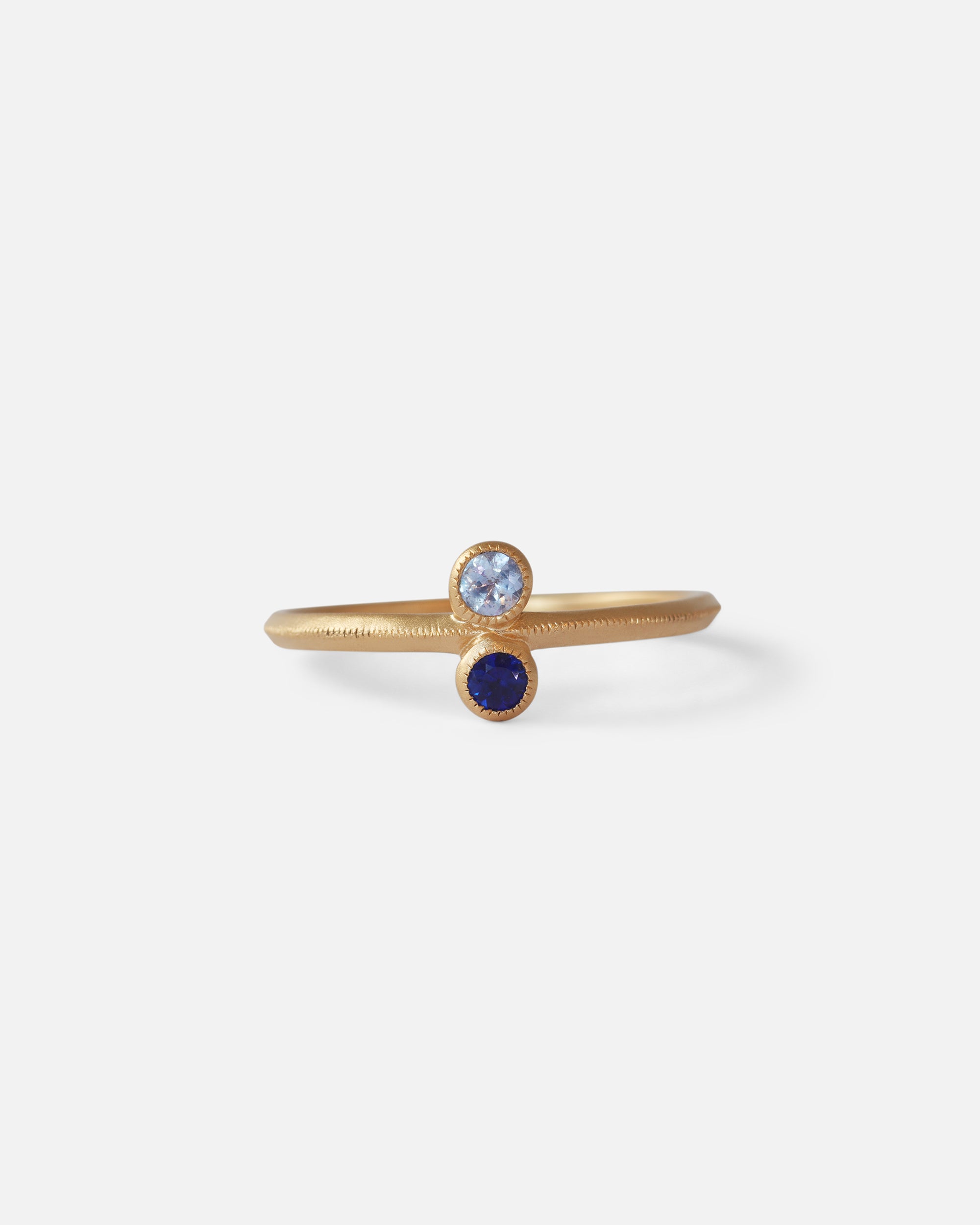 Toi et Moi Blue & Light Blue Sapphire Ring - Elegant Melee Ball Engagement Jewelry for Women | Perfect for Weddings, Anniversaries & Romantic Gifts