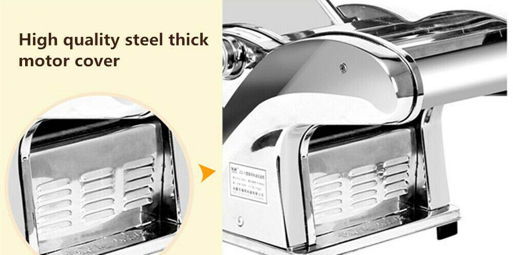 Electric Pasta Maker Machine - 135W Automatic Noodle Press with 6-Speed Adjustable Thickness for Spaghetti, Fettuccini, Lasagna & Dumpling Skins - US Stock - Perfect for Home Kitchens, Italian Restaurants & Gourmet Cooking