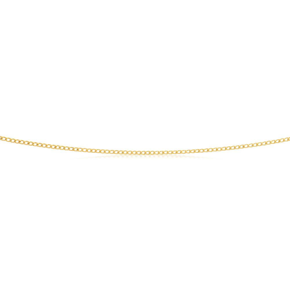 9ct Yellow Gold 40 Gauge Curb 50cm Chain Necklace for Men & Women - Perfect for Layering, Gifts & Everyday Wear