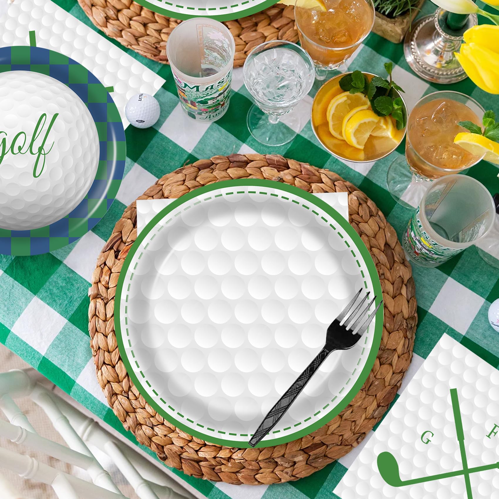 96 Pcs Golf-Themed Paper Plates & Napkins Set - Birthday Party Decorations, Golf Tournament Supplies, Baby Shower & Sports Theme Party Essentials