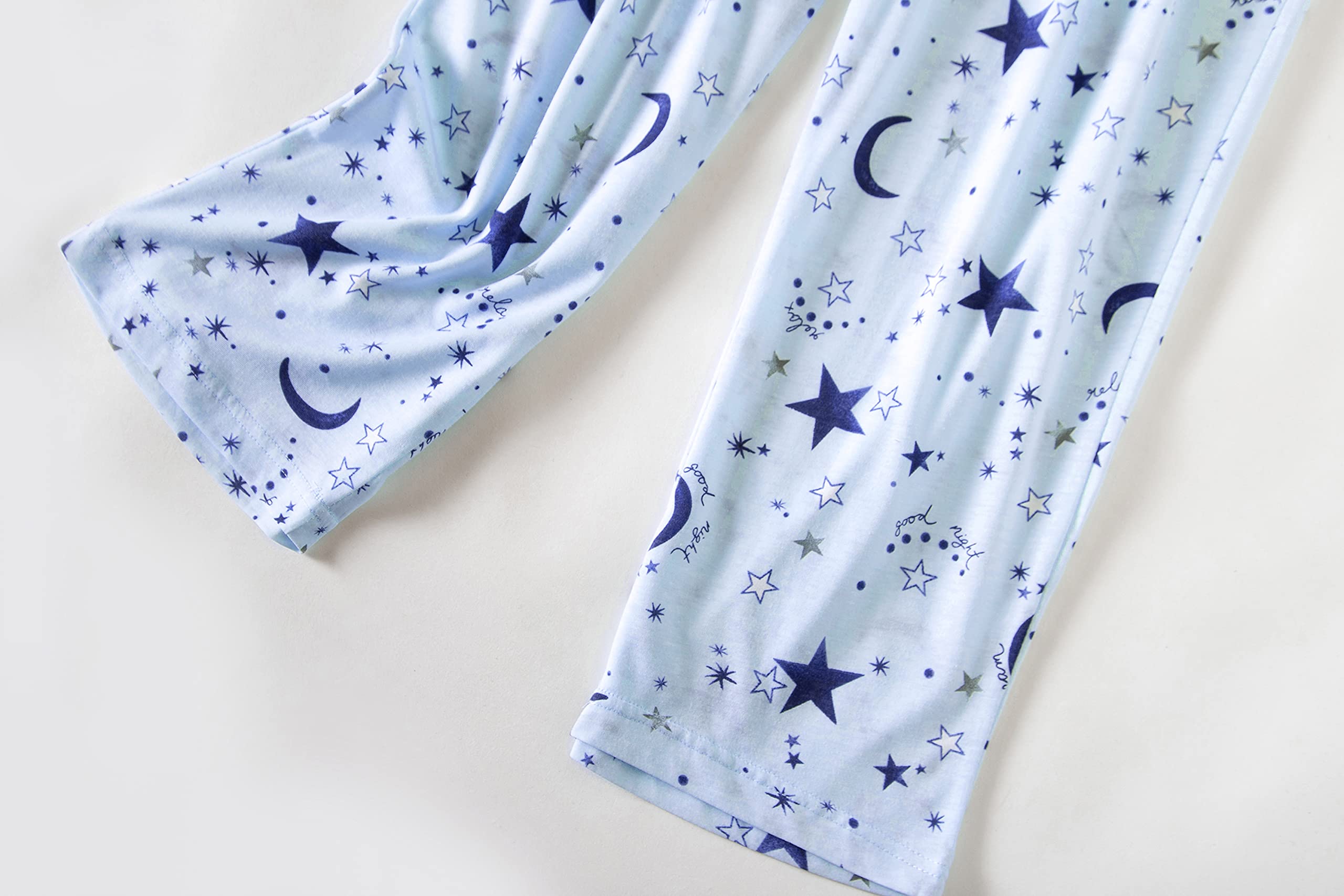Inadays Women's Cotton Pajama Sets - Short Sleeve Top & Capri Pants 2-Piece Lounge Set | Soft Summer Sleepwear for Women | Perfect for Nighttime Comfort, Lounging & Vacation Wear