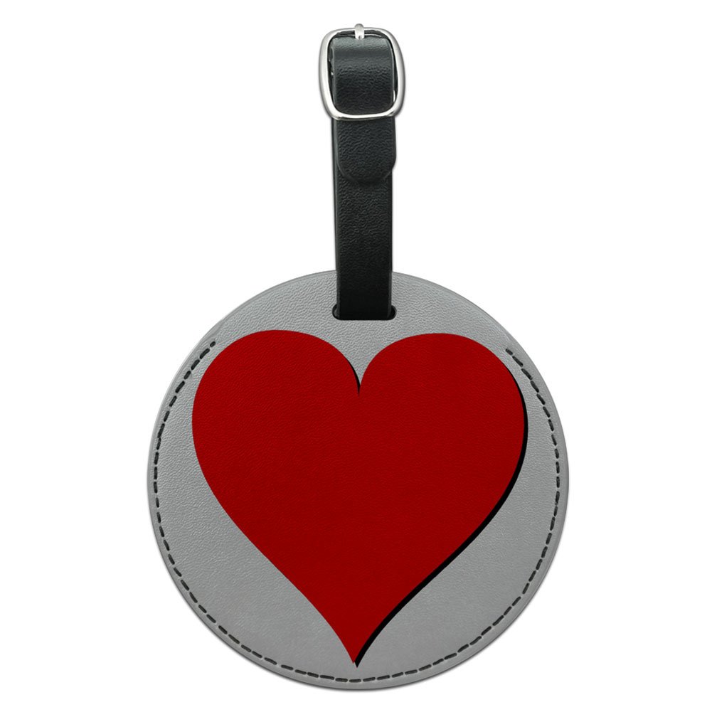 Heart-Shaped Leather Luggage Tag for Suitcases & Carry-Ons - Personalized Travel Accessory - Black | Perfect for Vacation, Business Trips & Gift Giving