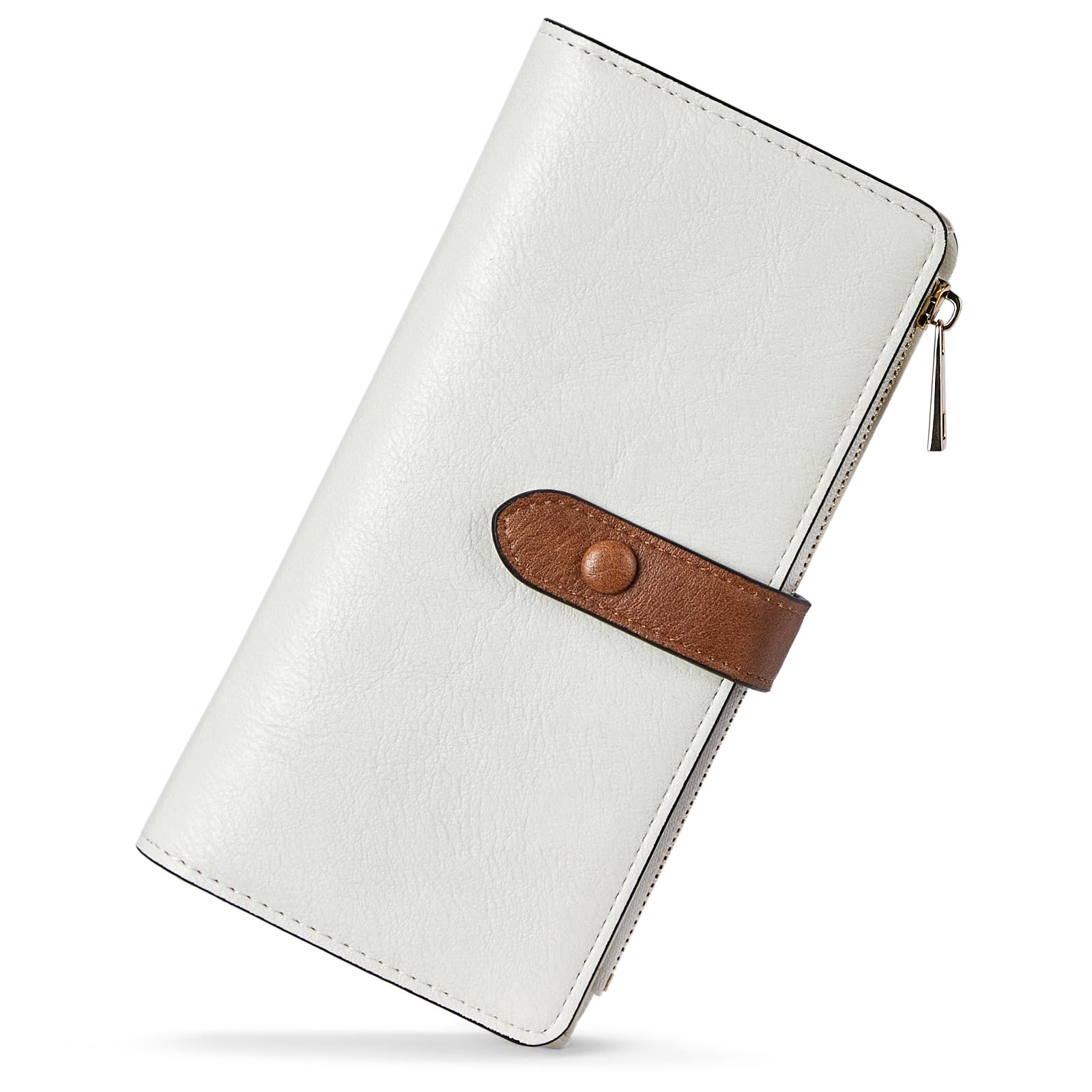 BOSTANTEN Women's RFID Blocking Leather Wallet - Large Capacity Trifold Card Holder with Phone Pocket | Perfect for Everyday Use, Travel & Business (Gift Idea)