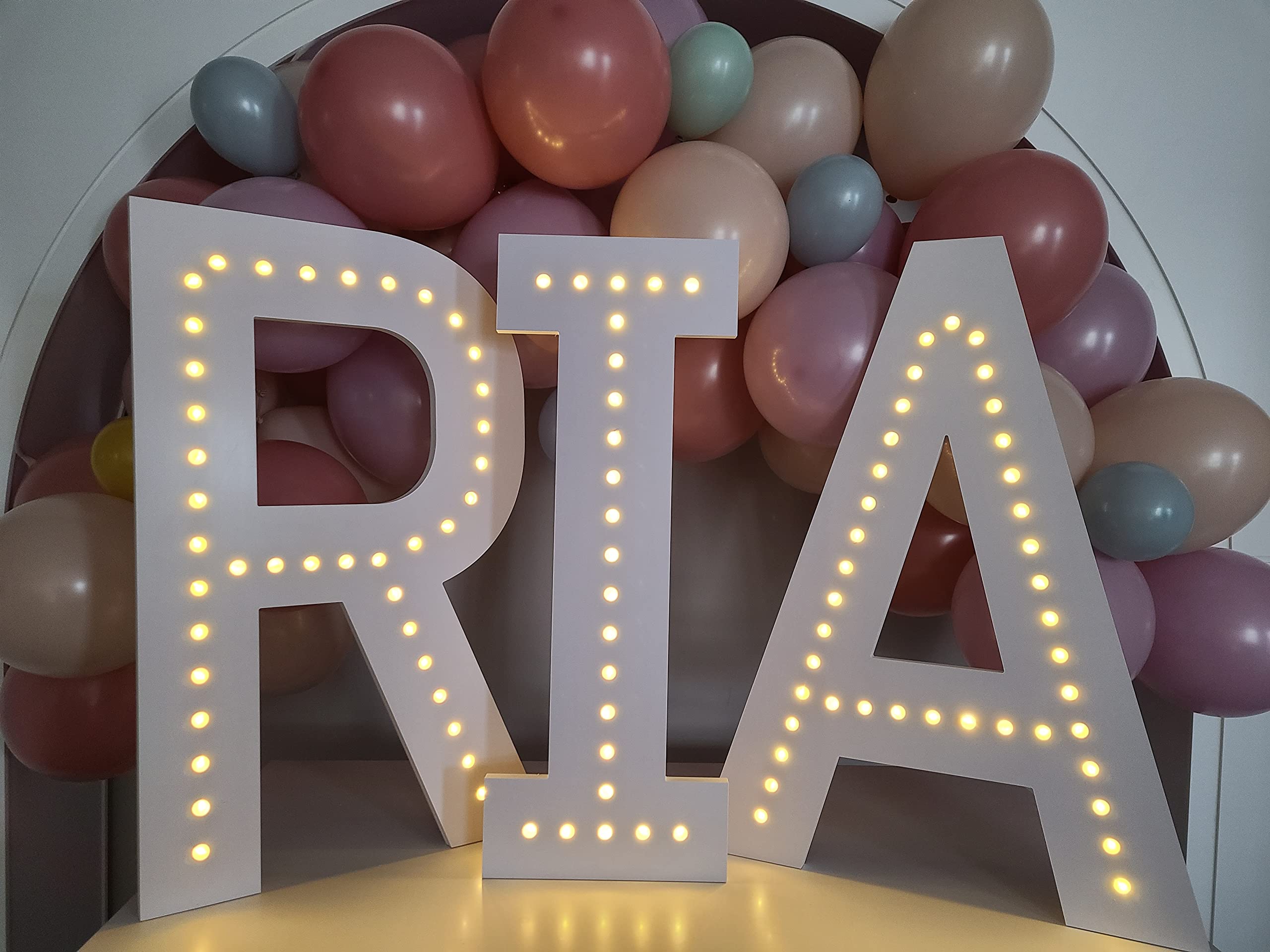 Battery Powered Marquee Letters - Light Up Alphabet & Numbers with LED Lights for Home Decor, Wedding, Party, and Events (Letter A)