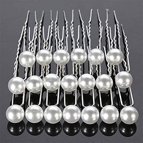 VSAKSH White Pearl Bridal Hair Pins & Bun Sticks - 6 Pack Wedding Hair Accessories for Women & Girls | Perfect for Bridal Updos, Prom, and Formal Occasions