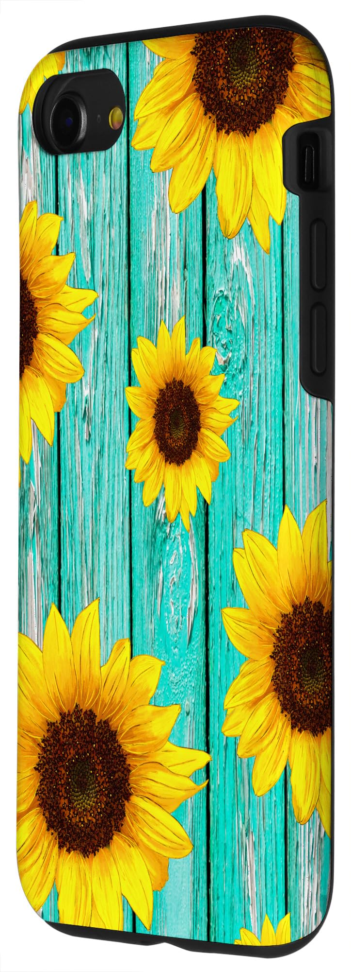iPhone SE (2020)/7/8 Rustic Wood & Sunflower Phone Case - Durable Protective Cover with Cute Floral Design - Perfect Gift for Women & Girls - Ideal for Everyday Use, Travel & Outdoor Activities